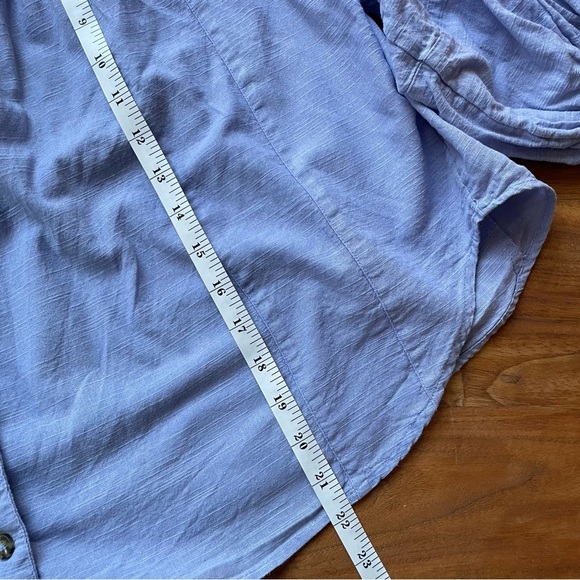 Free People Puff Long Sleeve Blue Button-Up Kiss Kiss Laced Cuff Blouse XS - Picture 13 of 15